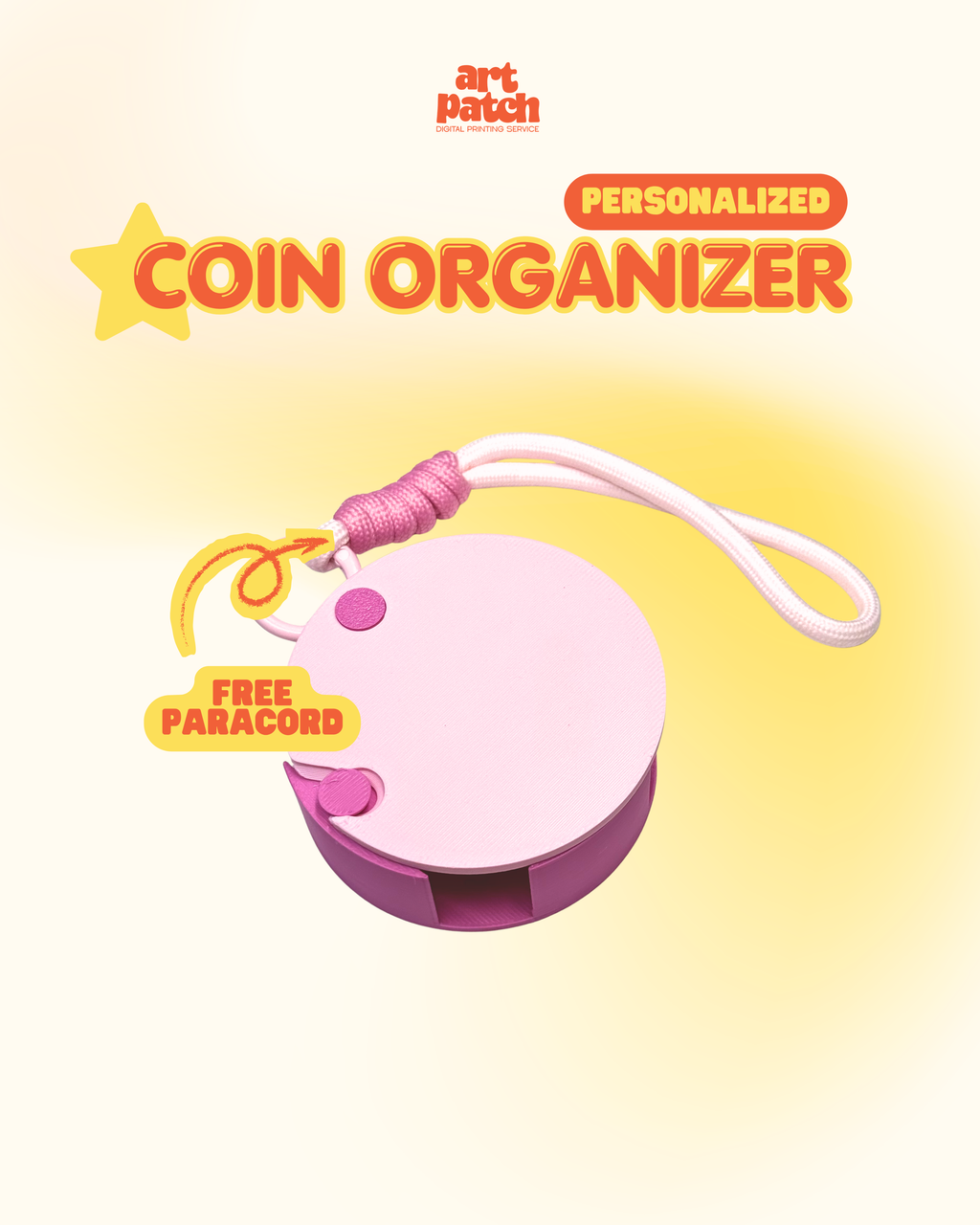 Personalized 3D Printed Coin Organizer (Round)