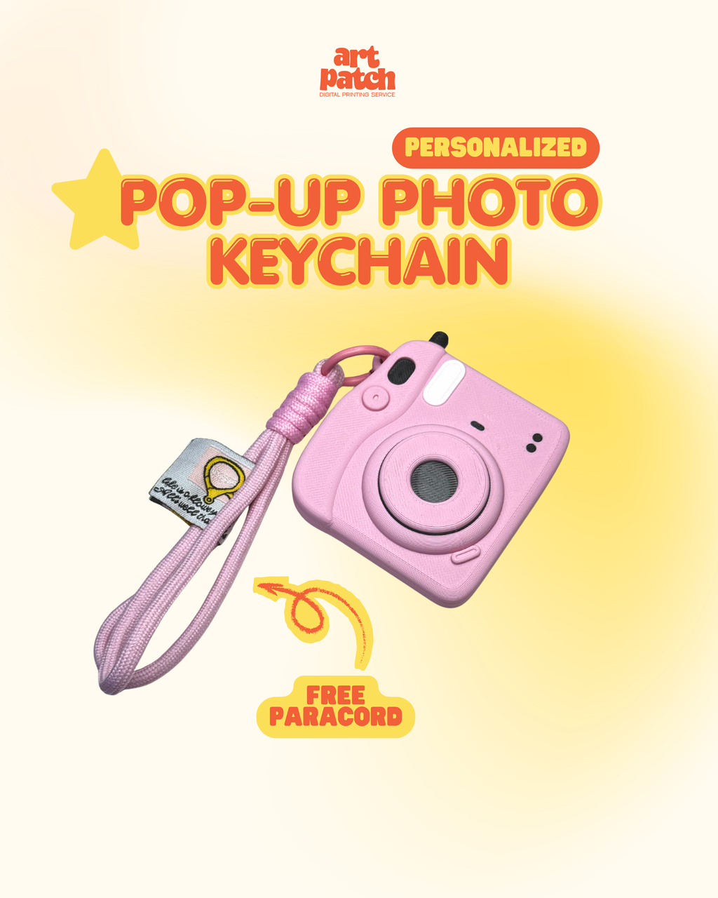 Personalized 3D Printed Pop-up Photo Keychain
