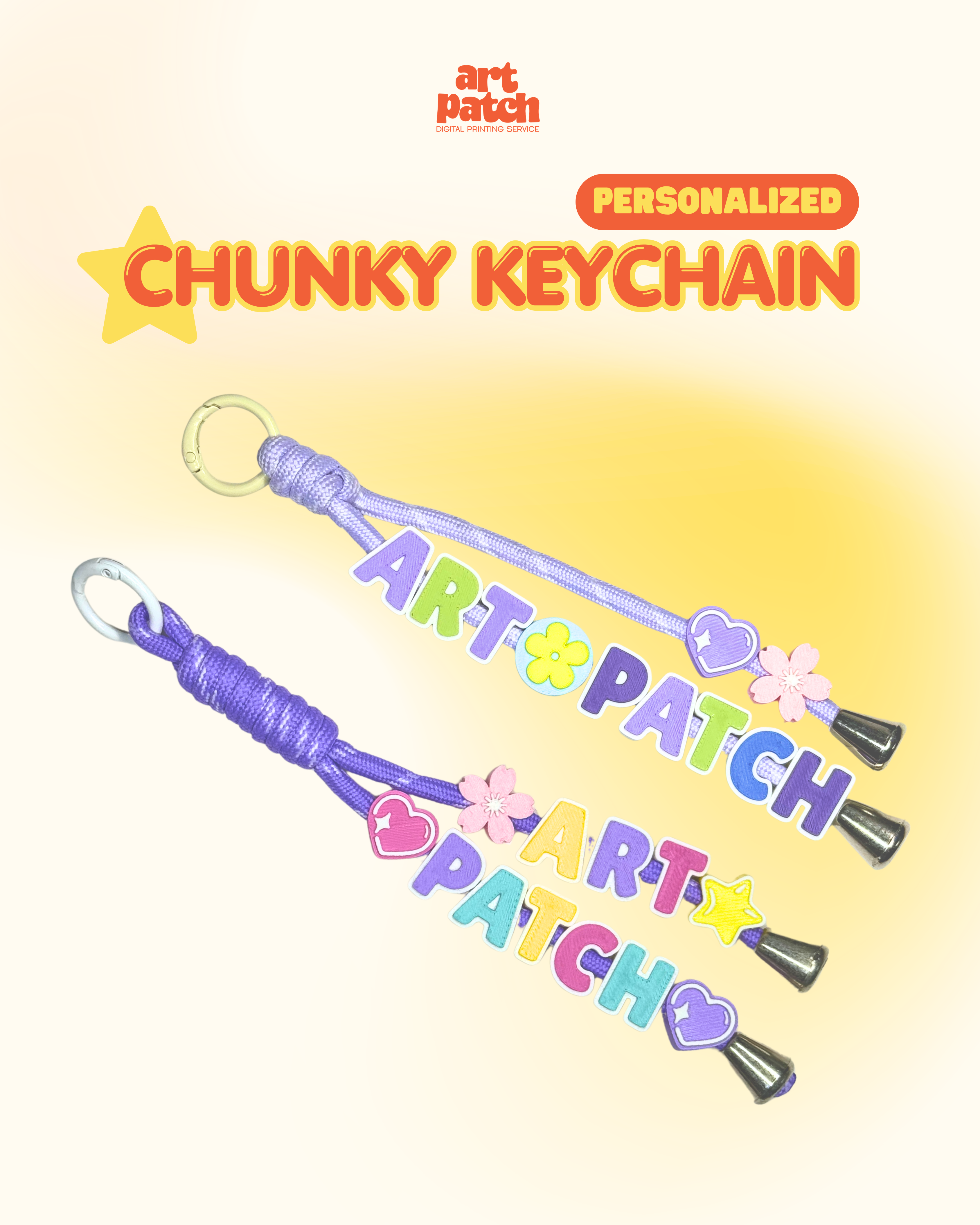 Personalized 3D Printed Chunky Keychain