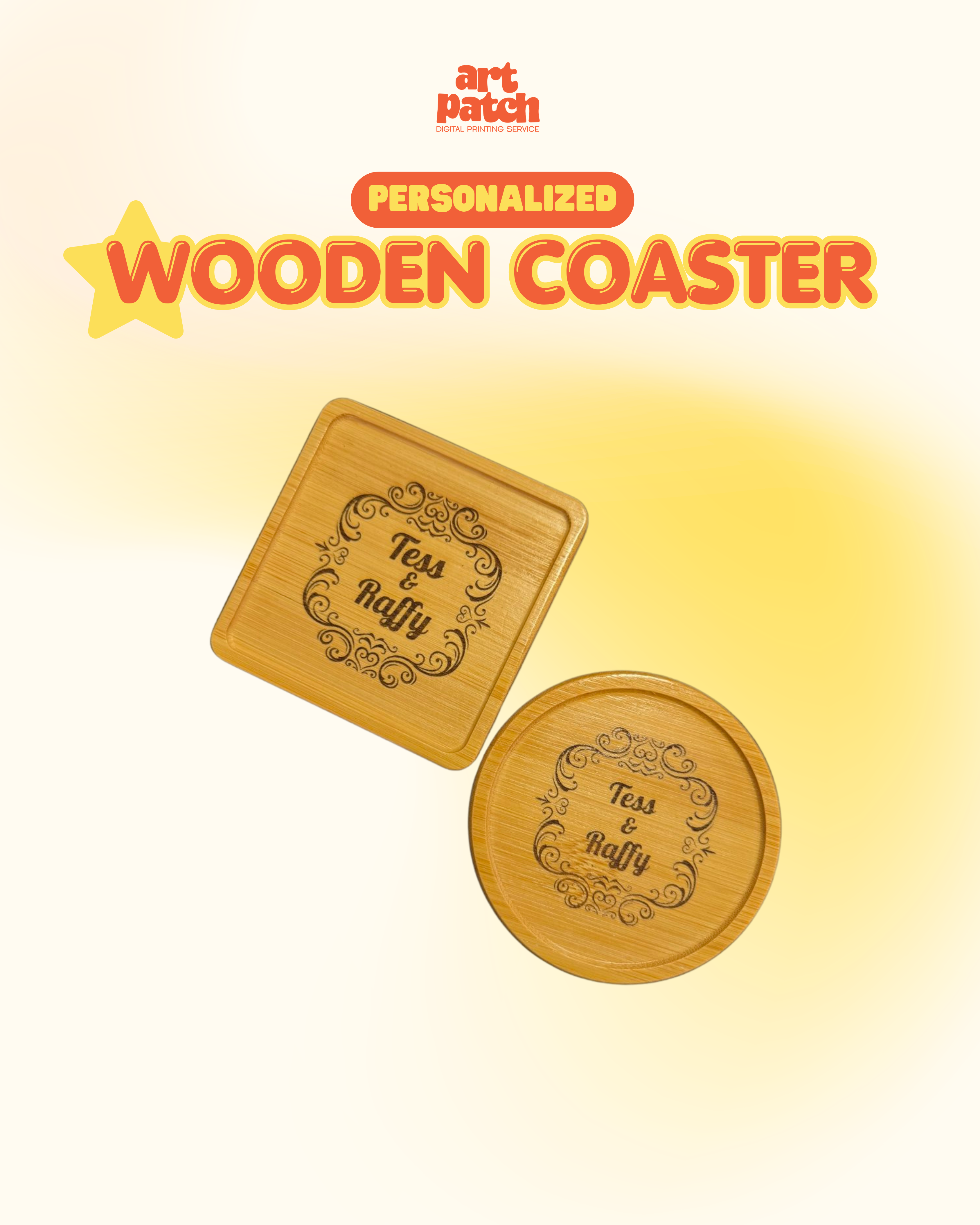 Personalized Laser Engraved Wooden Coaster